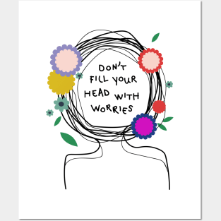 Mental health awareness anxiety worries depression therapy selflove Posters and Art